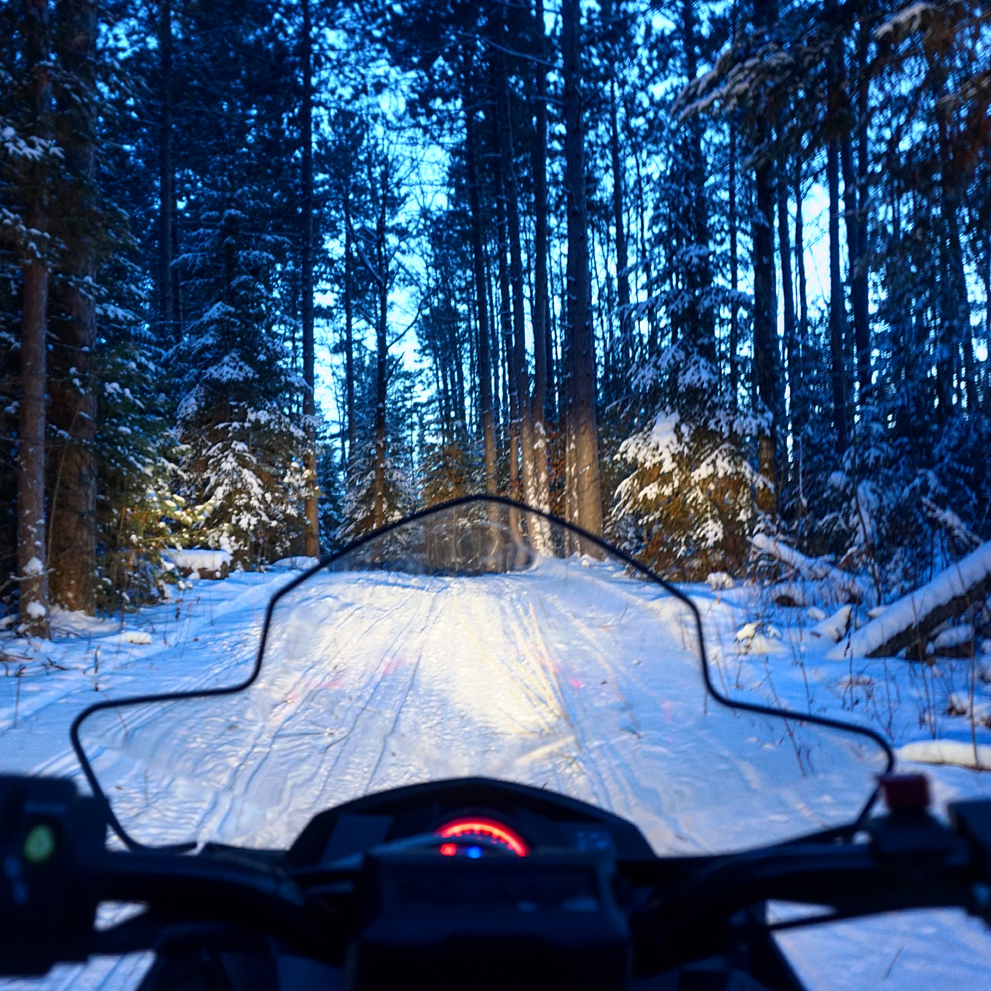 Snowmobiler in Voyageurs National Park