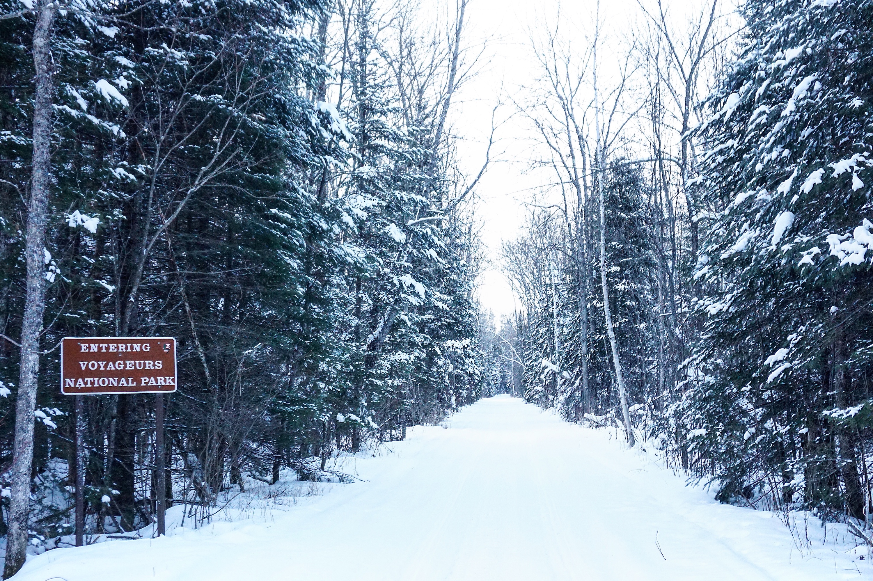Voyageurs National Park entrance winter