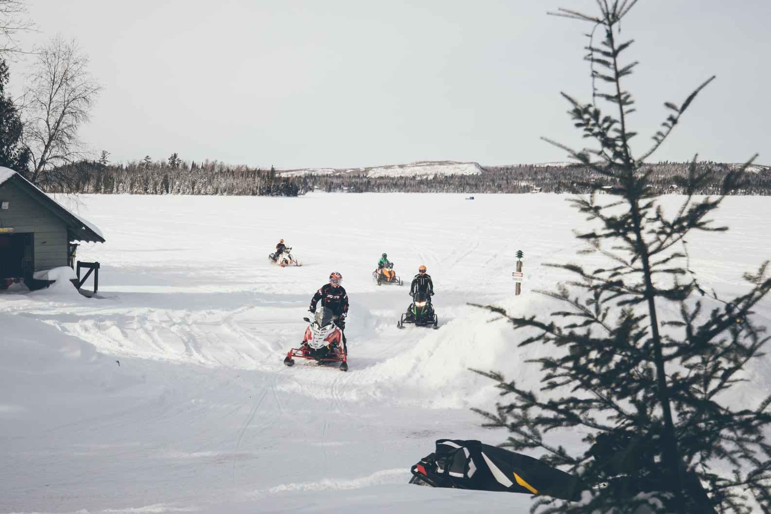 Snowmobilers at Gunflint Lodge & Outfitters