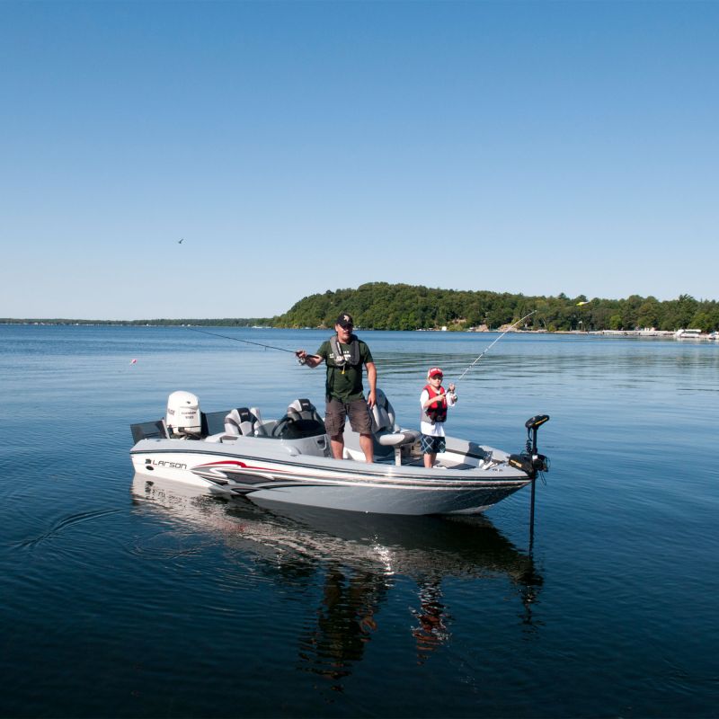 Father and son fishing on Gull Lake