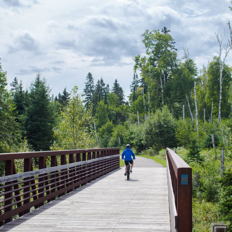 Biking on Gitchi Gami State Trail