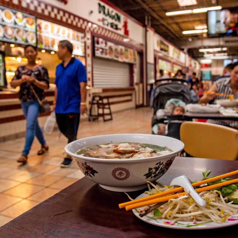 A bowl of pho at Hmong Village